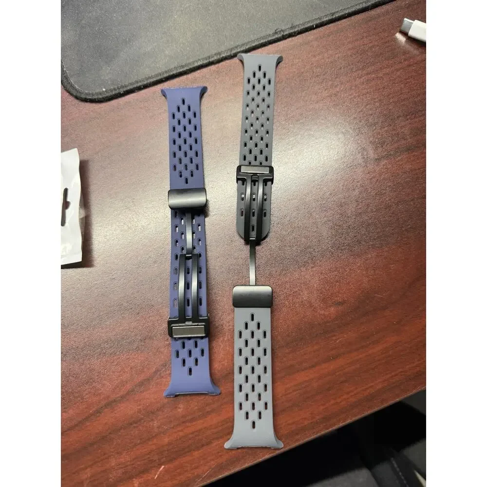 2PK Samsung Galaxy Watch 8 40/44mm & 8 Classic 46mm Silicone Band BLACK & BLUE